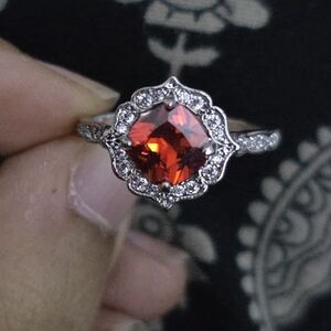 Fragrant Jewels Red and Silver Victorian-Inspired Ring